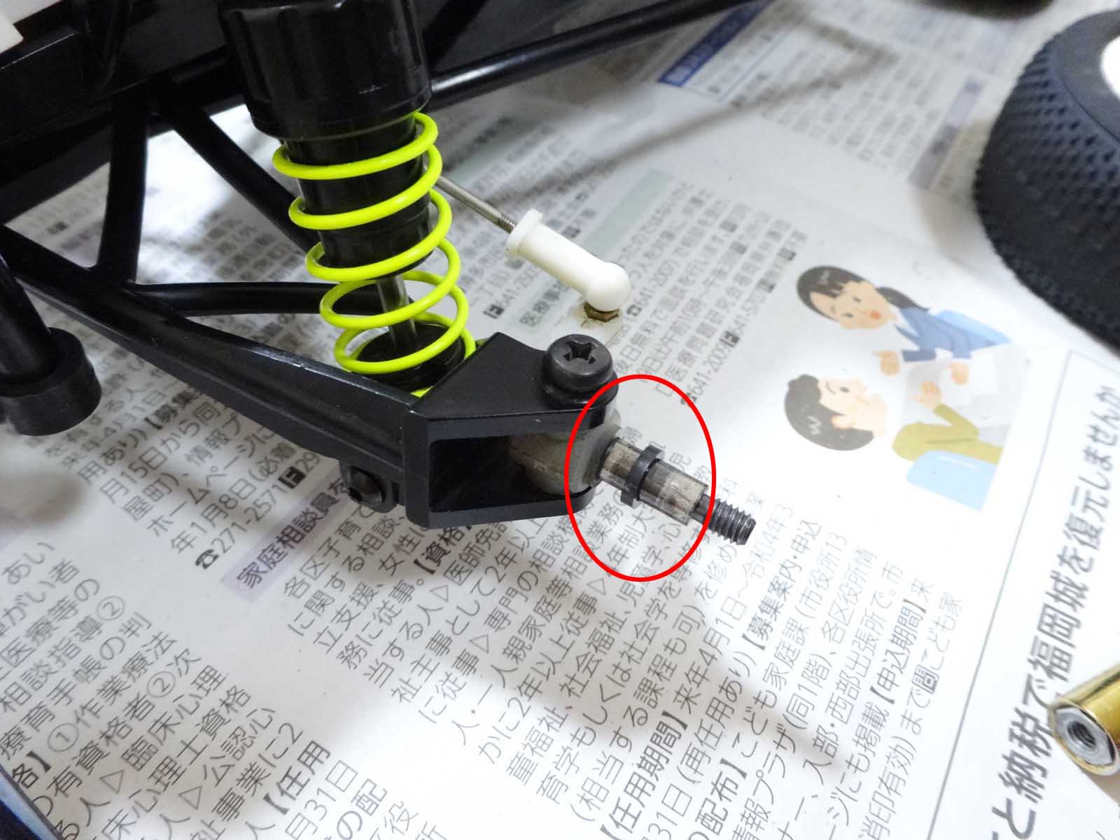 フロントを簡単に六角ハブ化！グラスホッパー、DT-03の簡易六角ハブ化